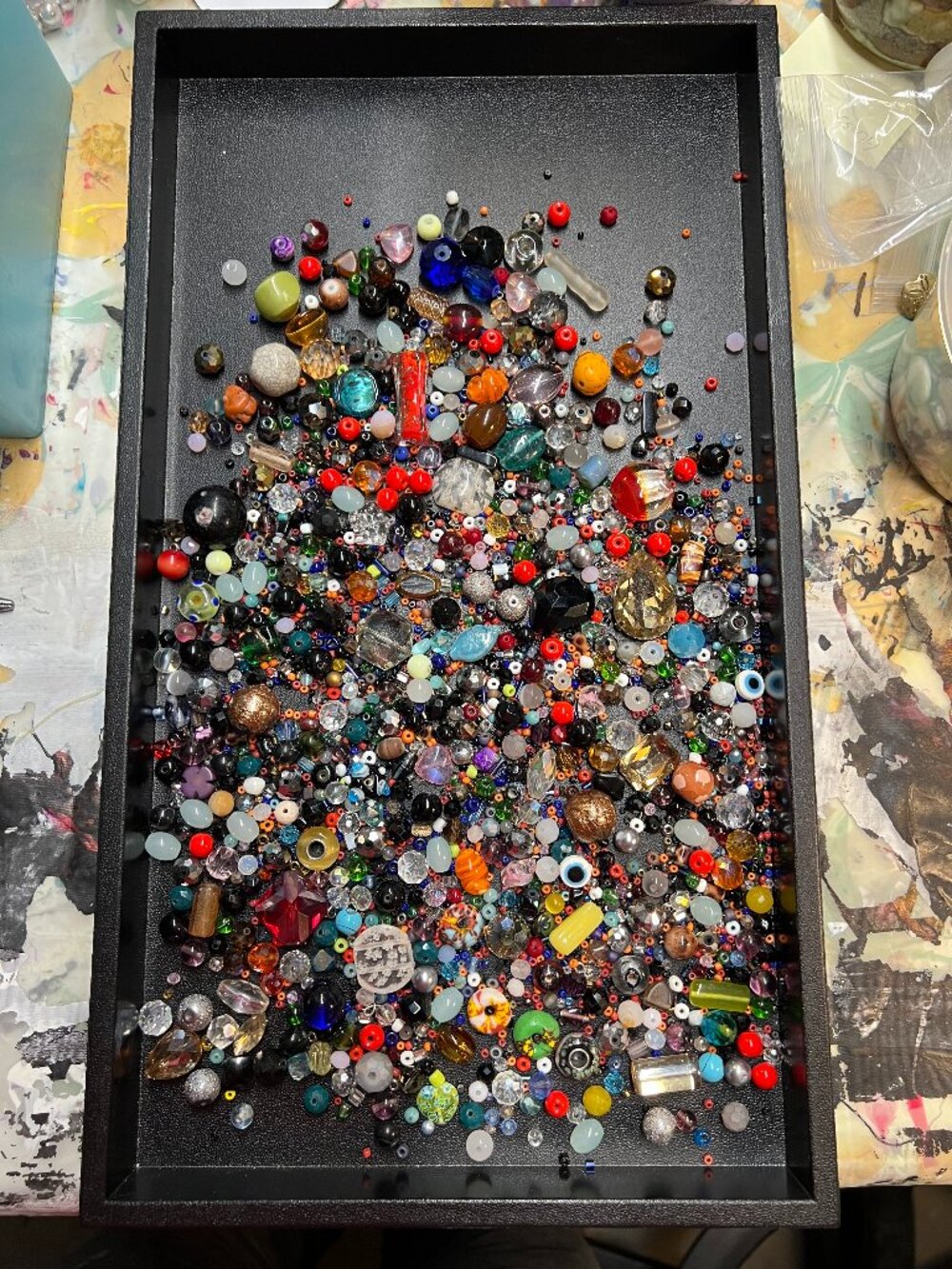 1+ Pound Glass Craft Bead Mix Lot 3